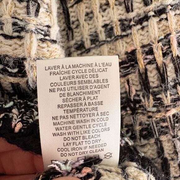 House of Harlow 1960 Cropped Knit Sweater XL Textured Metallic Boho Chic - Picture 5 of 5